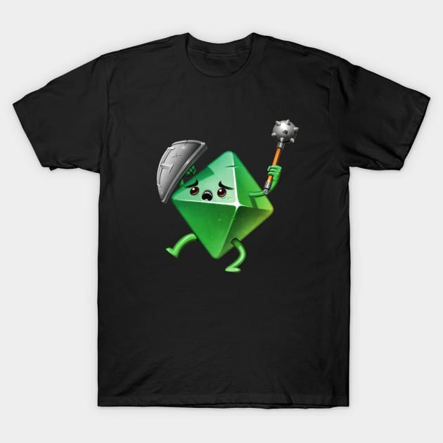 D8 Green Cleric RPG Dice T-Shirt by andremuller.art